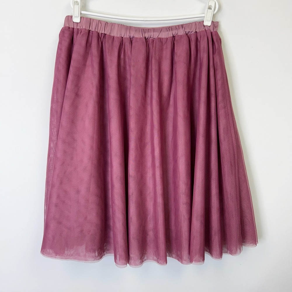 Modcloth Mesh Tulle Skirt Women's Size 1X‎ Mauve Pink Pull On Waist - Picture 7 of 8